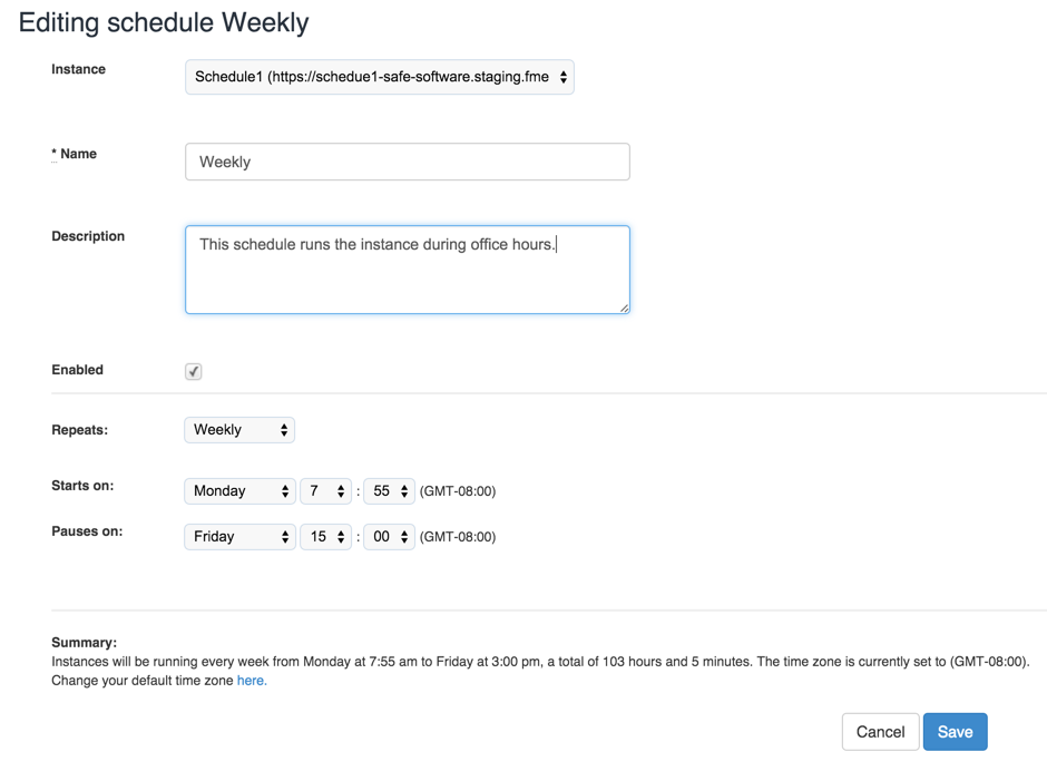 Schedule Interface