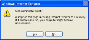 Script timeout error in Internet Explorer