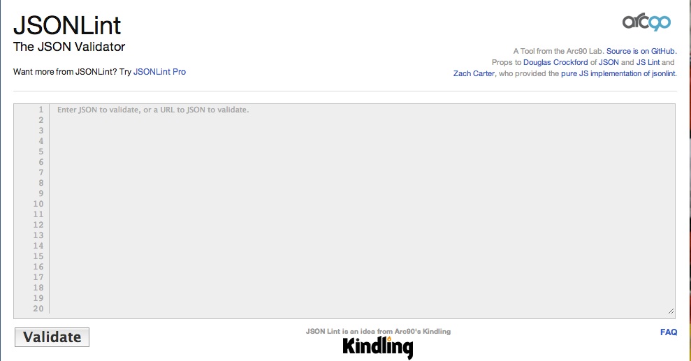 JSONLint - An example of a JSON Validator website.