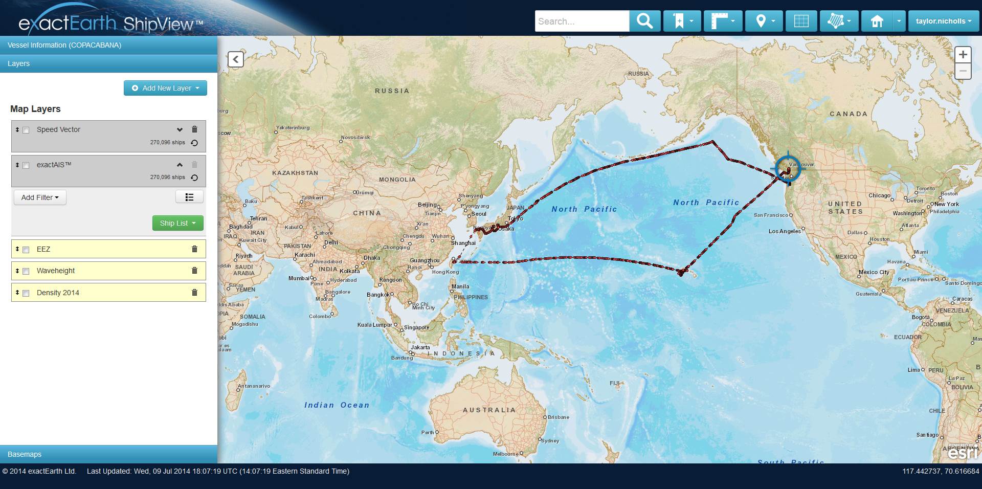 This 90-day historical track shows the exact routes taken across the Pacific. (Click to enlarge)