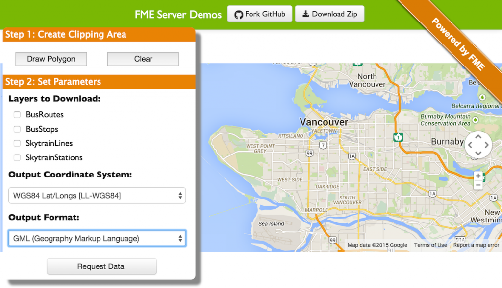 FME Server Google Maps Data Distribution Example