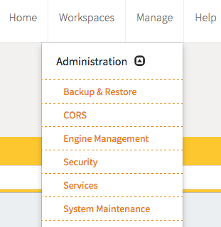Access new management and security functionality under the Administration menu.