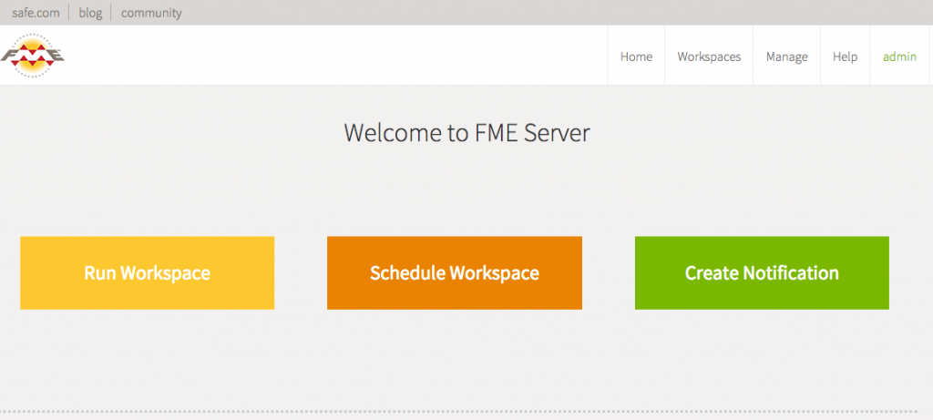 FME Server 2015 new web interface