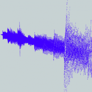 An audio file rendered as a point cloud in the FME Data Inspector.