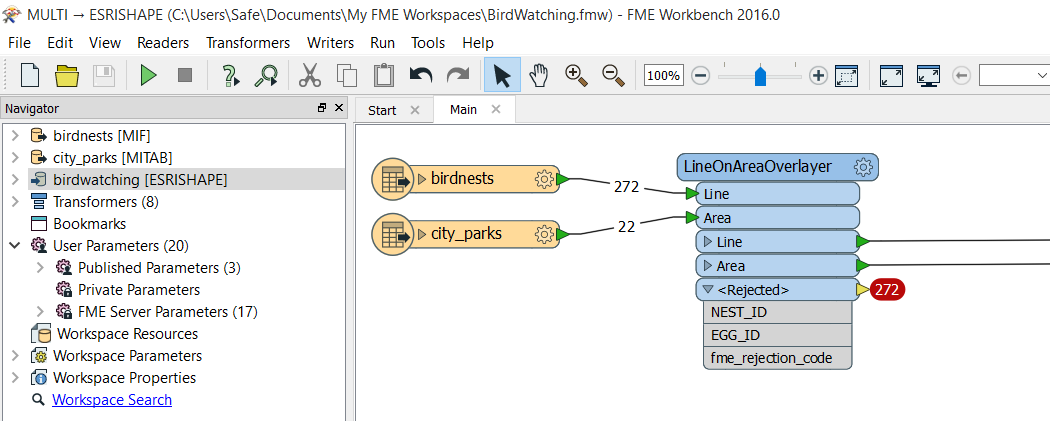 Sample FME workspace that automatically flags bad data.