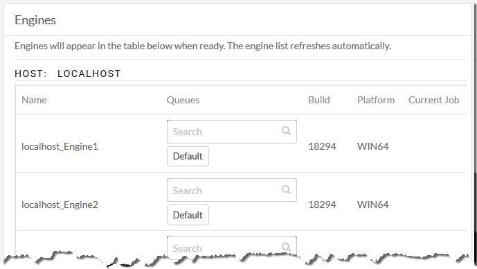 Engines in FME Server Web Interface