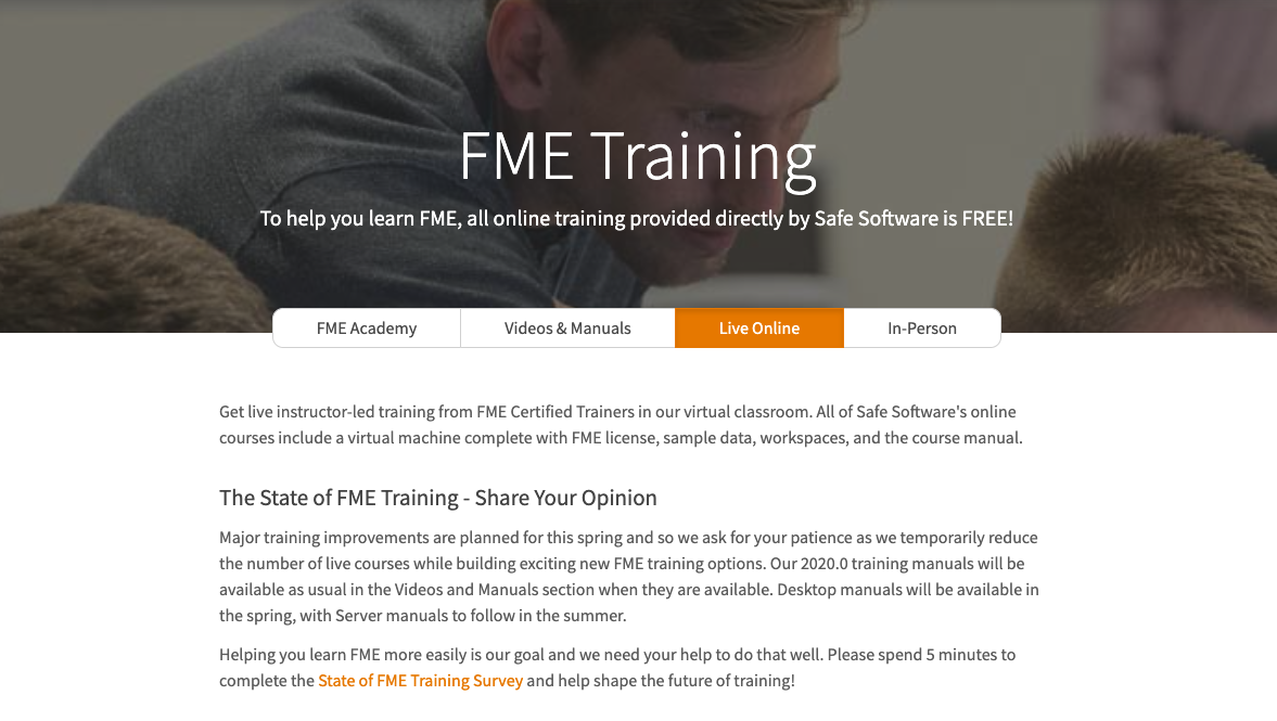 FME Training Landing Page