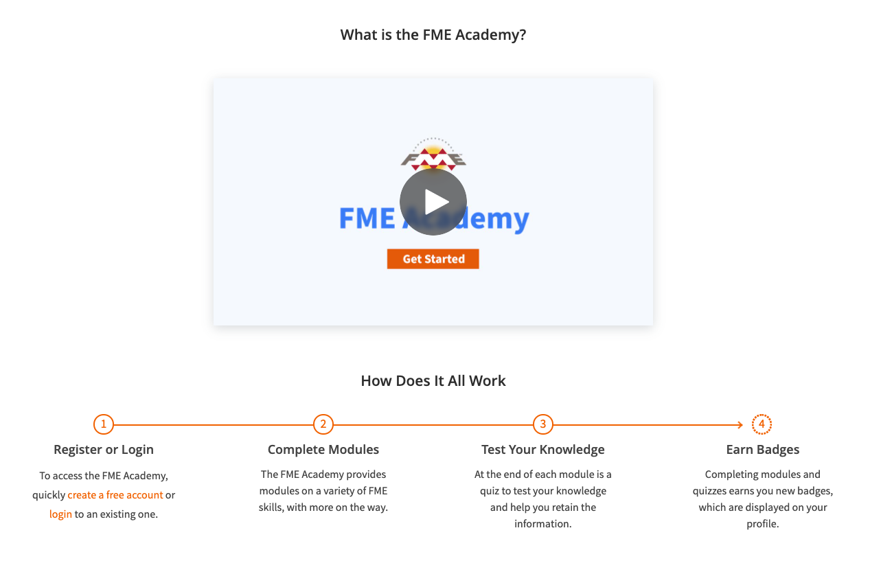 FME Academy Landing Page