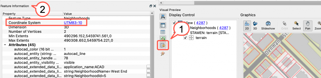 FME’s Visual Previewer in the Feature Information Window