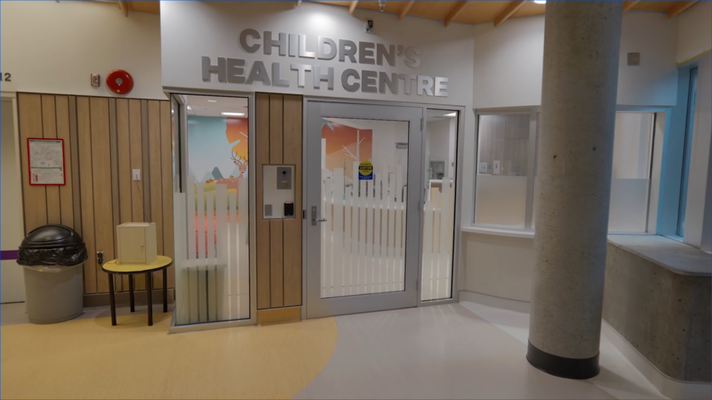shows healthcare centre that safe's donation helped to build