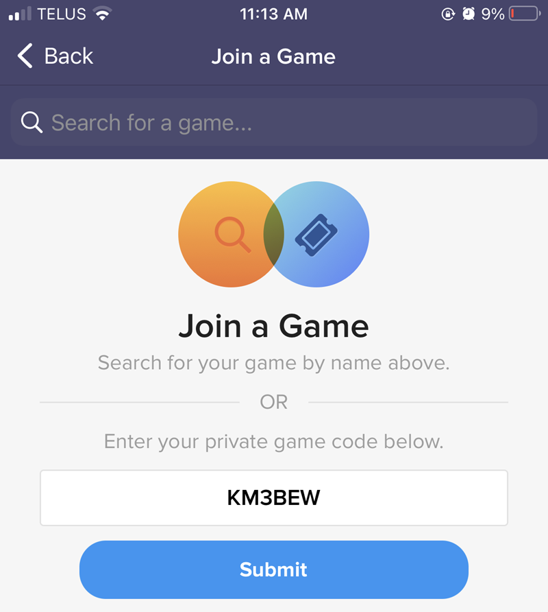 game code to join GooseChase