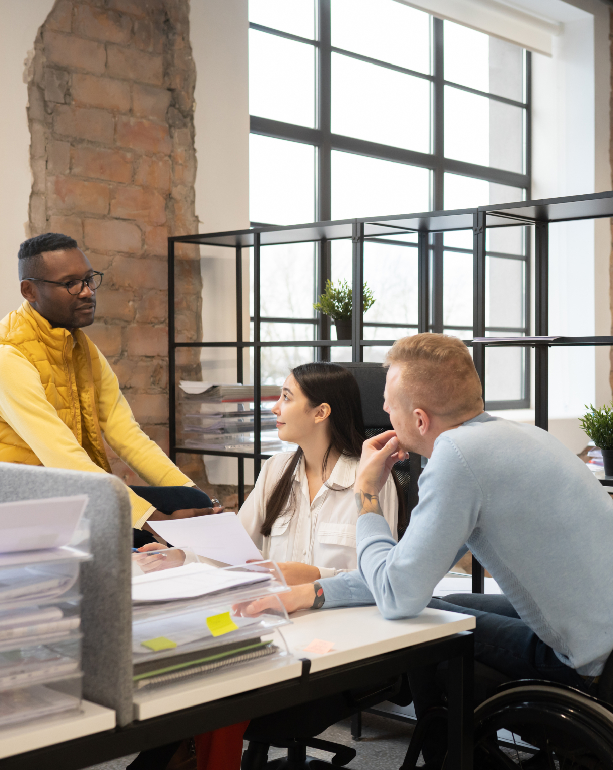 Working together at modern office