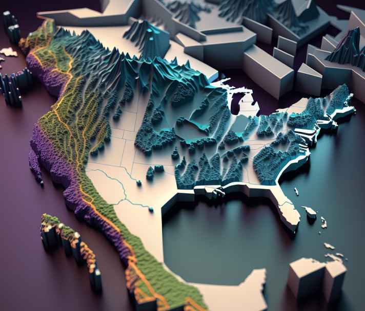 Geospatial GIS data map