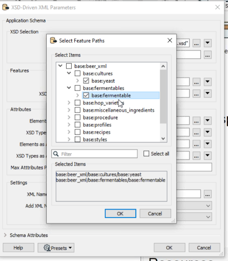 Choosing a singular element in an XML dataset of beer recipes.