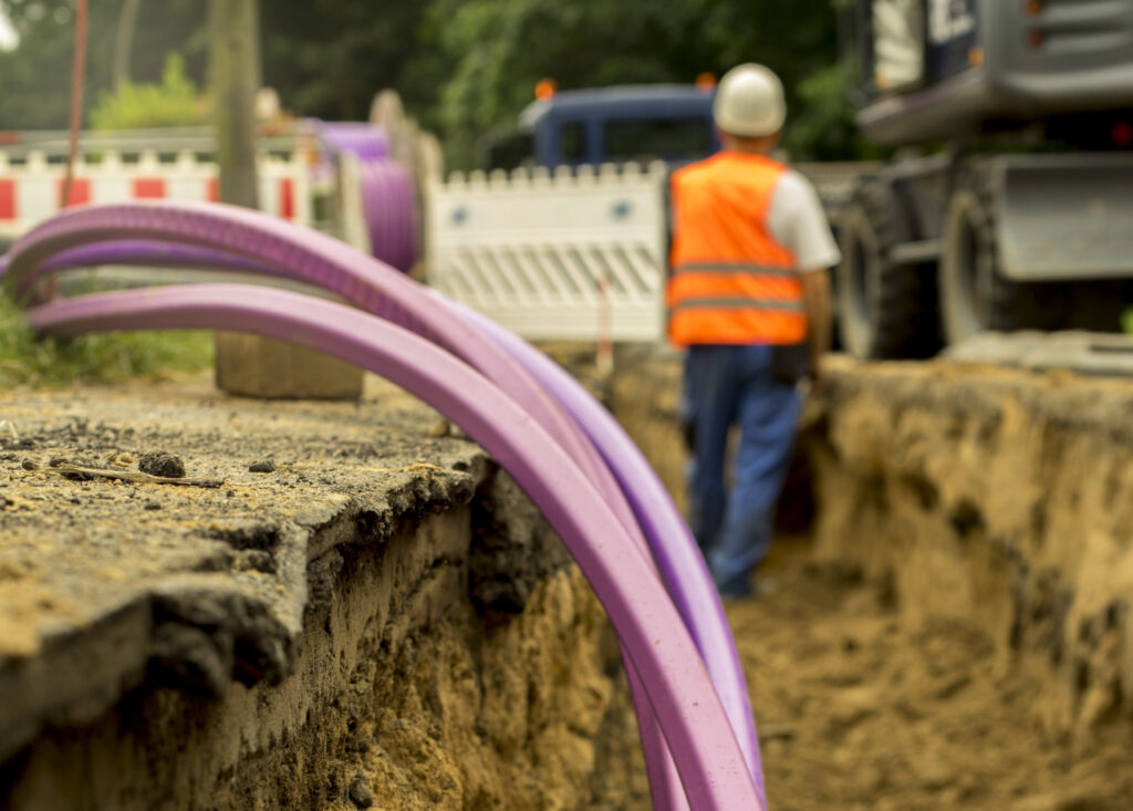 Fiberglass network under construction