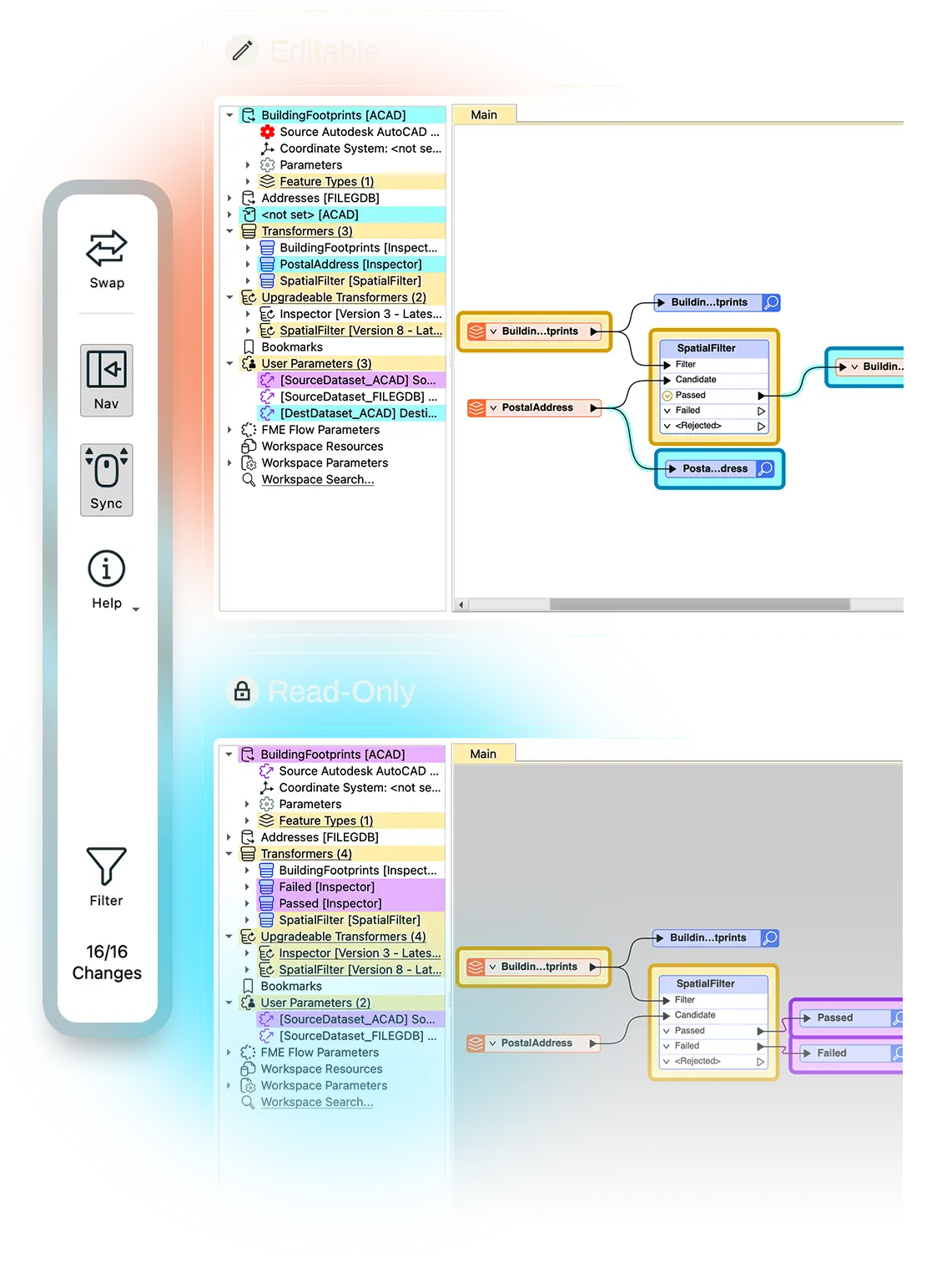 FME feature workspace compare