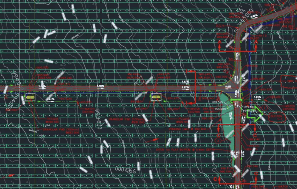 A CAD file of a construction project.