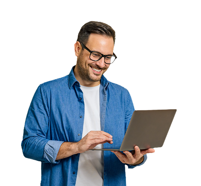 Fme snowflake man laptop